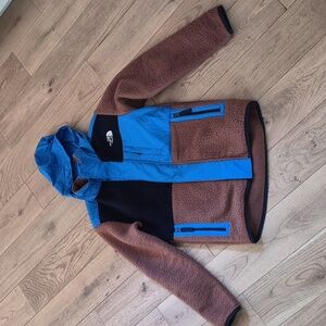 The North Face Blue. Brown and Black Fleece Jacket